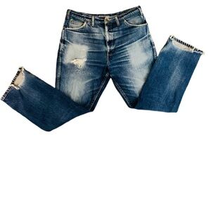 Men's Distressed Blue Jeans-Dakota